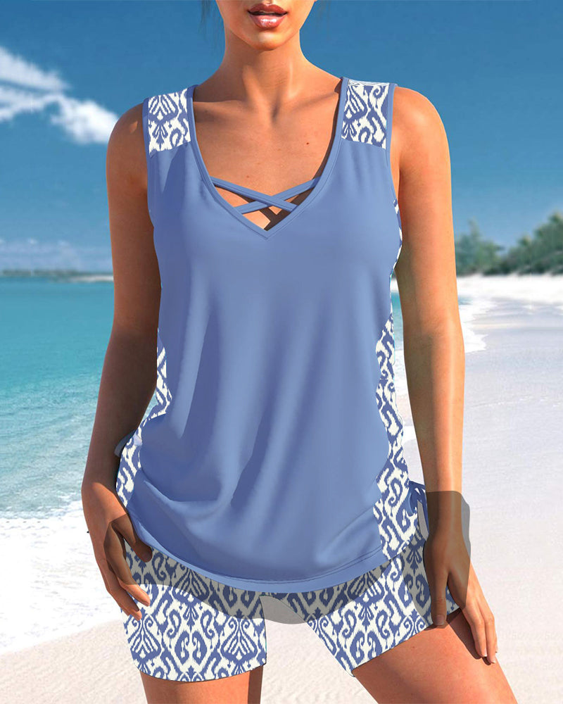 Sylvia - Tankini med geometrisk print